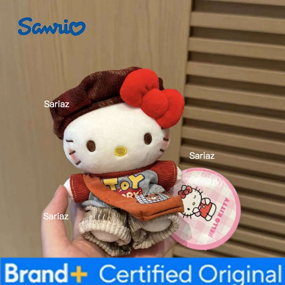 Sanrio Kawaii Hello Kitty Keychain Cartoon Toys Kt Cat Stuffed Plushies Key Ring Plush Pendant Give Holiday Gift H260121