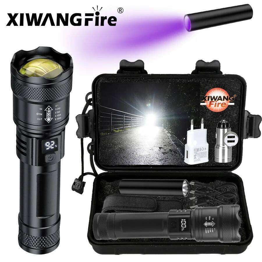 XIWANGFIRE Ultra Bright P50 LED Flashlight Tactical EDC Emergency Spotlight Telescopic ZoomHandheld Torch w/ 14500/18650 Battery Z260121