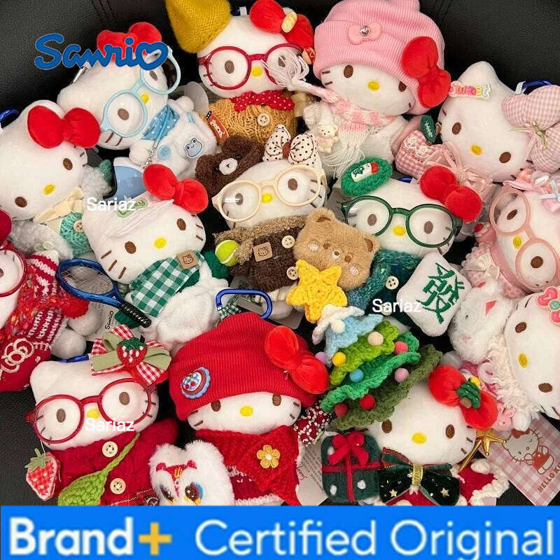 Sanrio New Hello Kitty Keychain DIY Cute Plush Chef Hat Apron Costume Bag Accessory H260121