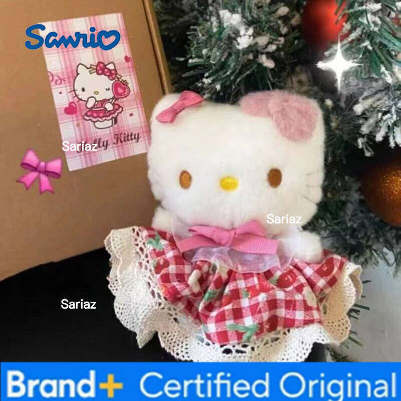 Sanrio Floral Dress Christmas Tree Hellokitty Plush Kitty Cat New Year Decoration Birthday Gift Backpack Pendant H260121