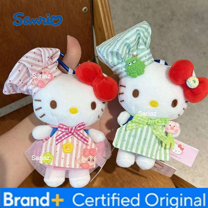 Sanrio HelloKitty Plush Keychain Super Cute Milk Yellow Baseball Player Kitty Cat DIY Decorative Handbag Pendant Accessories Girl Gift H260121