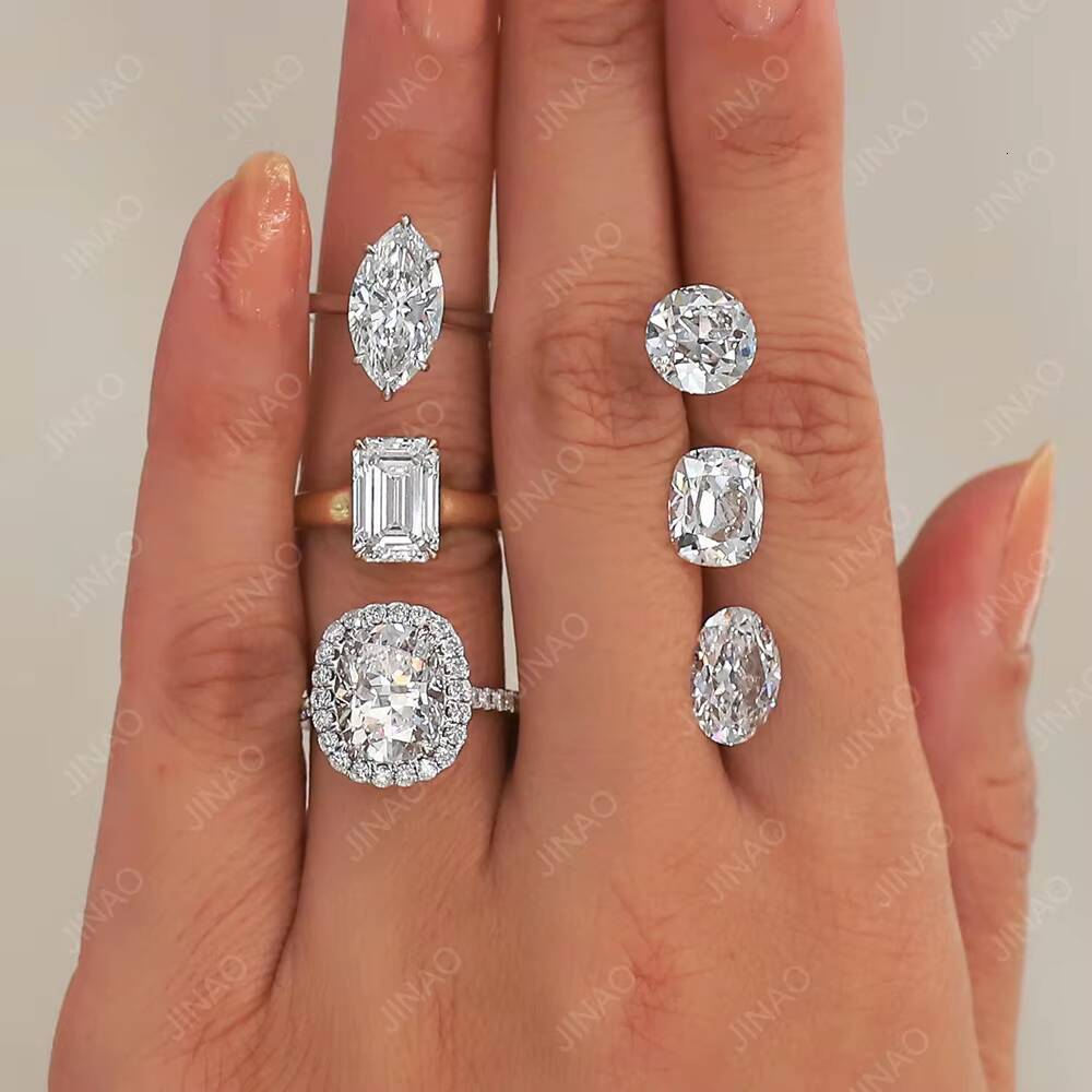 IGI Certificate Approved 14K Gold Woman Engagement CVD VVS DEF 3ct Emerald Cut Pear Cut Lab Grown Diamond Ring Custom