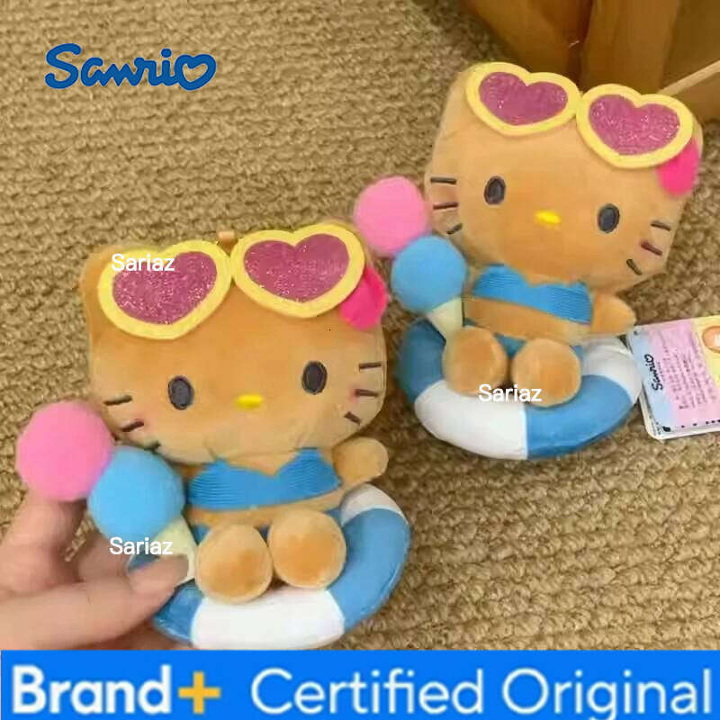 Sanrio Hello Kitty Keychain Backpack Cute Plush Doll Car Key Ring Decor Hanging Pendant Charms Girl Party Gifts H260121