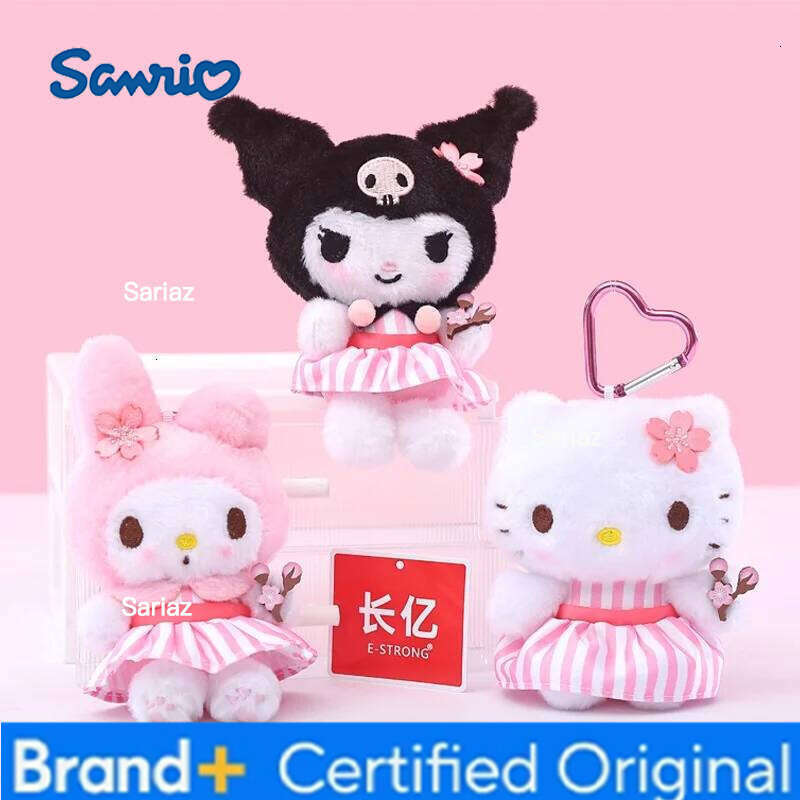 Sanrio Kawaii Hello Kitty Kuromi Doll Toys Cute Plush Keychain Bag Pendant Christmas Gifts12CM H260121