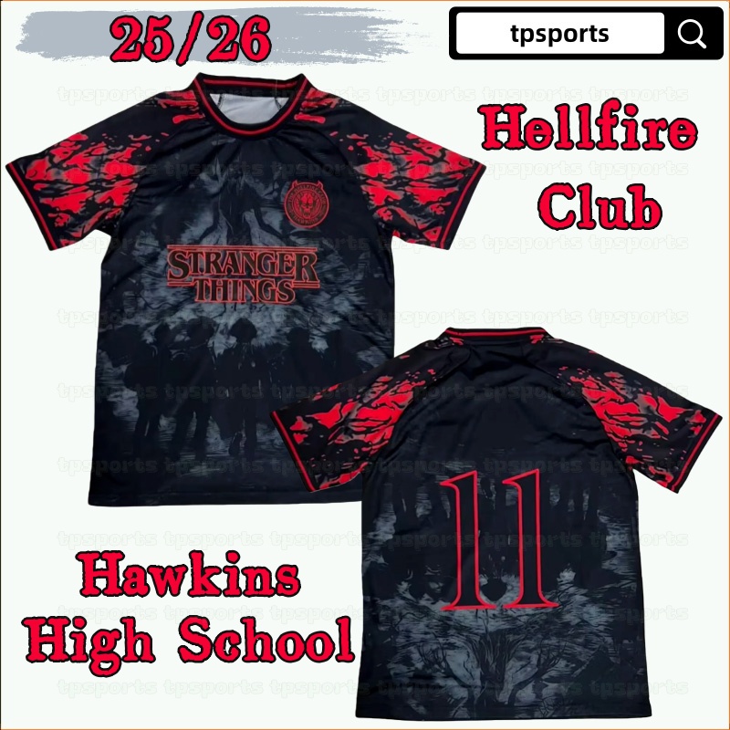 25 26 Hawkins The Hellfire Club soccer jerseys Mens Kit football shirts uniform kit Hawkins High School version