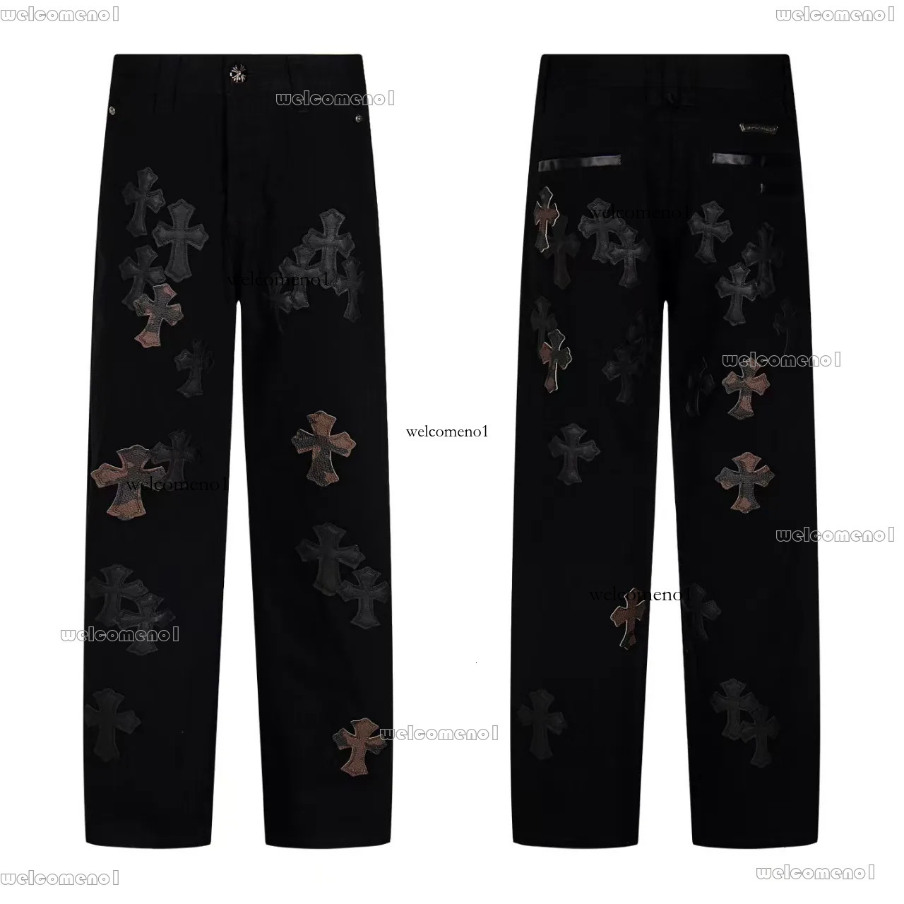 Chromelys Heartlys Jeans Designer Men Women Luxury 2026 New Mens Trendy Brand Cross Patch Straight Long High Quality Pants Unisex de9