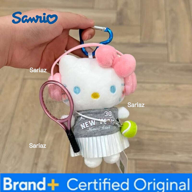 Sanrio Kt Cat Sweet And Cool Motorcycle Driver Tennis Player Cute Hello Kitty Backpack Mobile Pendant Key Doll Plush Toy Festival Gift H260121
