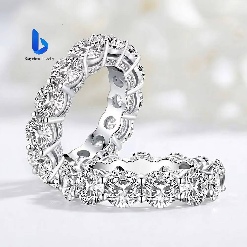 Custom 14K 18K White Gold Oval Lab Grown Diamond Ring Halo Eternity Band IGI Certified Fine Jewelry for Women