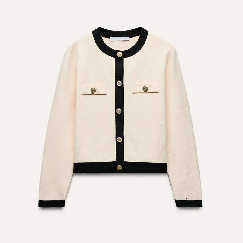 2026 Autumn Designer's New White Style Knitted Short Open Woolen Sweater Women's Jacket Top