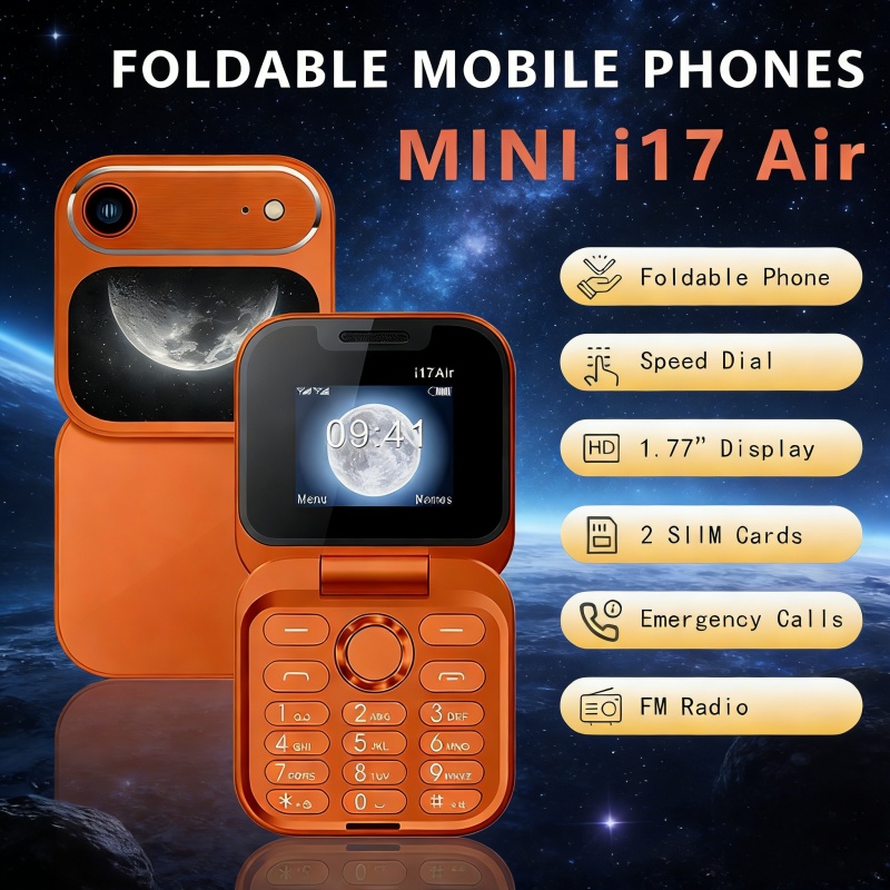 New and popular model: Starry Sky MINI i17 Air foldable flip-phone with keypad and Android operating system.