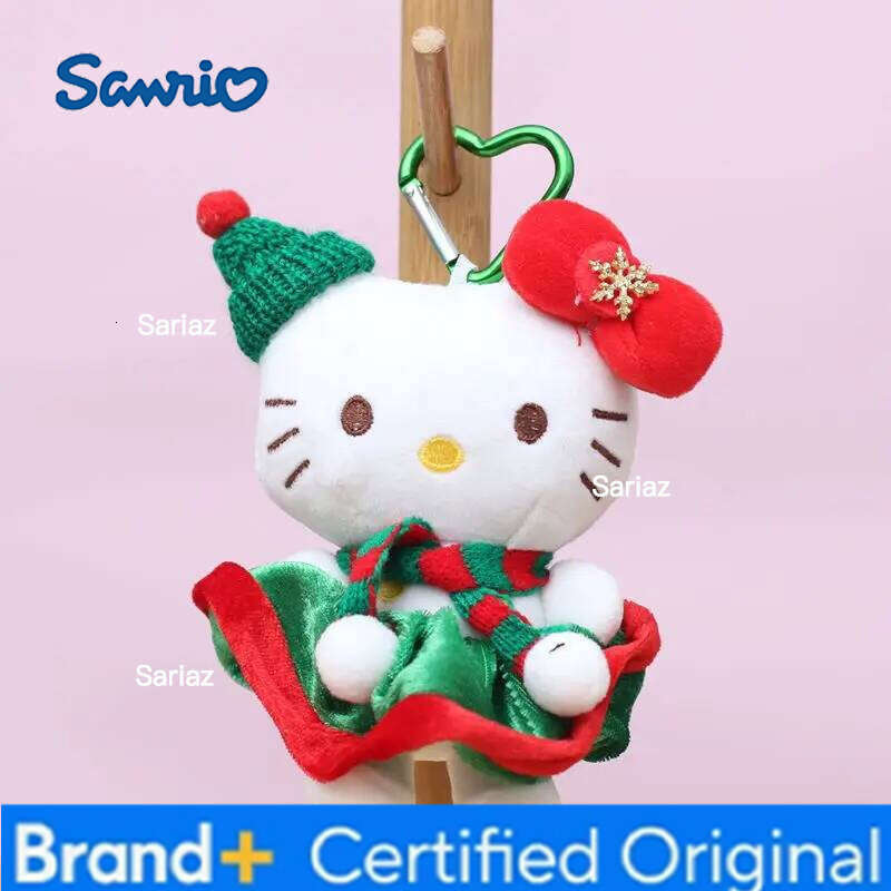 Sanrio New Miniso Hello Kitty Pendant Kawaii Christmas Plush Doll Ins Korean Cartoon Anime Friends Birthday Gift H260121