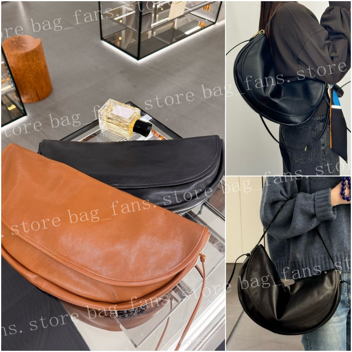 (go off picture not the description) Designer Cover Bags Women's Fashion Crossbody Bags Leather Leisure Half Moon Purses Festival Gifts 34242