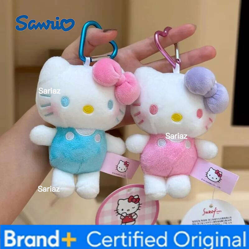 Sanrio Genuine Hello Kitty Cute Stuffed Keychain Car School bag Pendant Kids Plush Toy Keyring Plushier Strap Doll Birthday Gift H260121