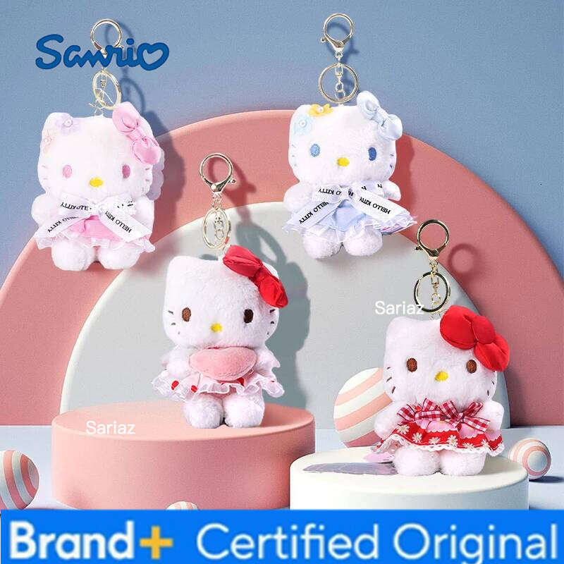 Sanrio Kawaii Hello Kitty Series School Bag Backpack Pendant Key Ring Plush Toy Birthday Gift H260121