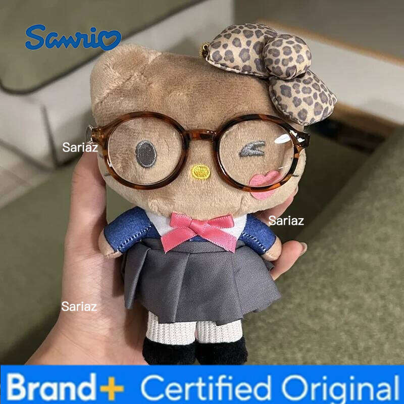 Sanrio Anime Jk Uniforms Cute Girl Glasses Dolls Keychains Cartoon Kt Cats Plush Doll Accessories Girls' Festival Gifts H260121