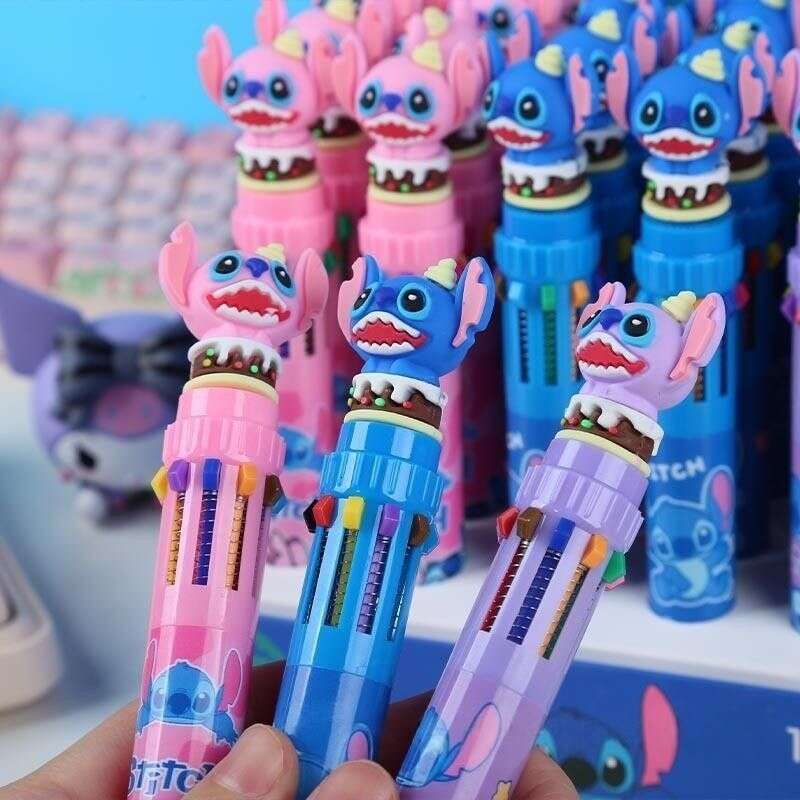 Disney 12/36pcs Cartoon Stitch Doll 10 Colors Ballpoint Pen Lilo Stitch Cute Gel Pen Student Supplies Tools Stationery Wholesale H251220