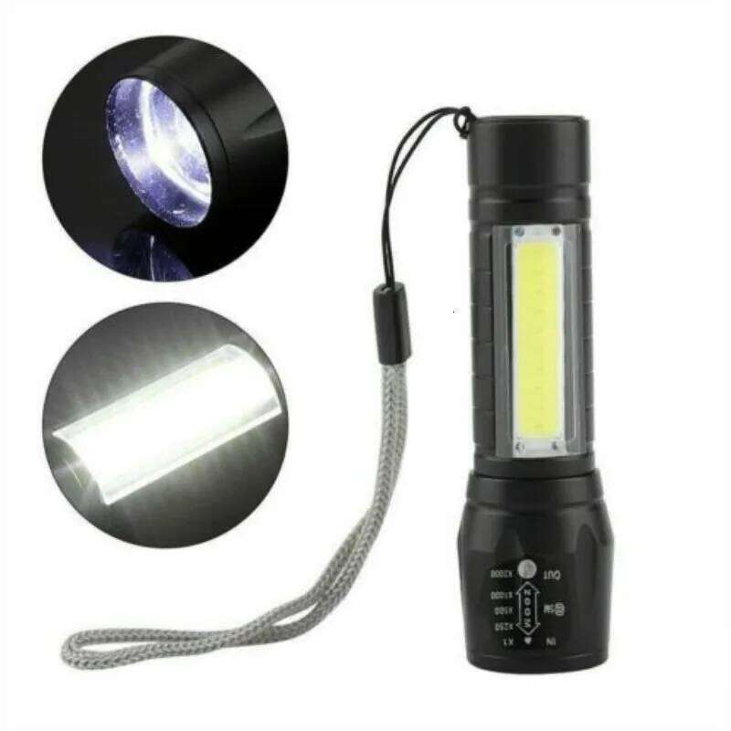Waterproof T6 COB Flashlight USB Rechargeable LED Mini Telescopic 120LM 3W Camping Lantern Zoomable Focus Torch Light Z260121