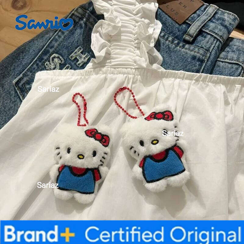 Sanrio Kawaii Anime Hello Kitty Plush Toy Cute Pendant Keychains Cartoon Fashion Bag Accessories Mini KT Cat Doll Gifts H260121