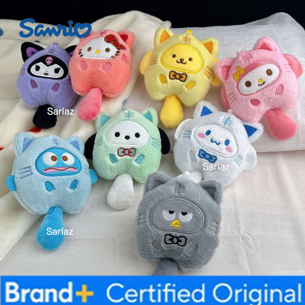Sanrio Hello Kitty Cute Plush Stuffed Toy Keychain Anime Peripheral Kuromi Backpack Hanging Chain Holiday Gifts For Boys And Girls H260121