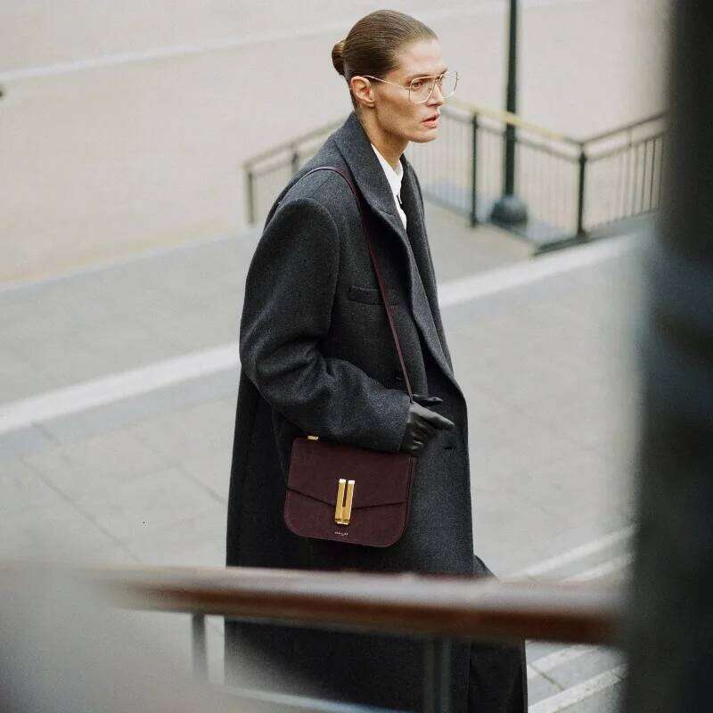 The Vancouver Shoulder Bag Women Highest Quality Soft Suede Cowhide Leather Classic Double-Bar Lock Luxury Brand Crossbody Bags Kl928