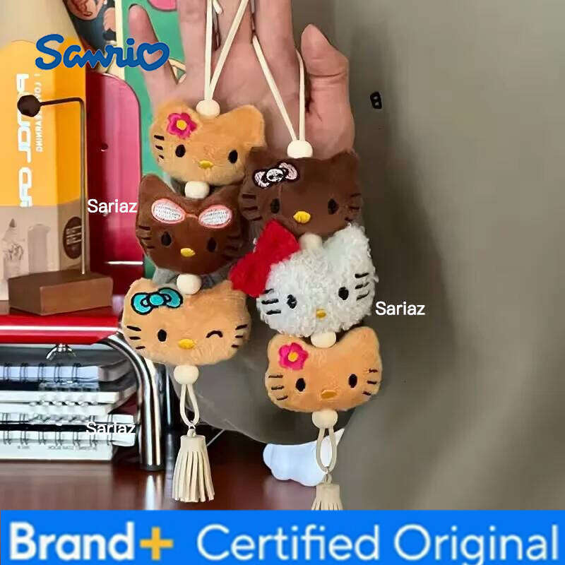 Sanrio Hello Kitty Plush Keychain Kawaii Children Anime Plushie Pendant Keyring Cute Women Bag Car Keychians Girl Birthday Gifts H260121