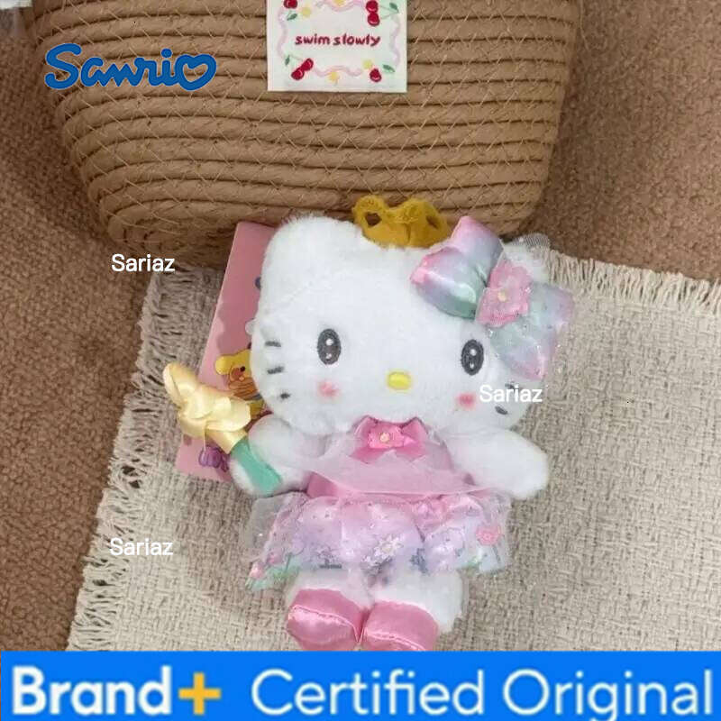Sanrio Hello Kitty Plush Toys Kawaii Keychain Creative Cartoon My Piano Fairy Stick Cute Sweet Backpack Pendant Girl Gift H260121
