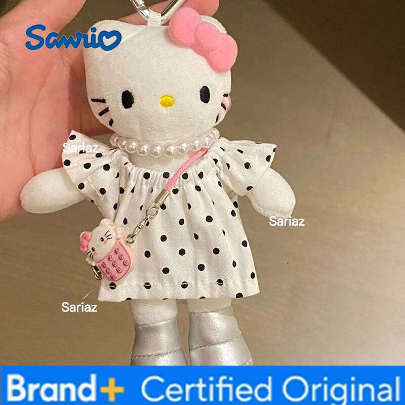 Sanrio Hellokitty Plush Key Chains Birthday Party Cute Backpack Bag Hanging Pendant Cartoon Keychain Christmas New Year Gifts H260121