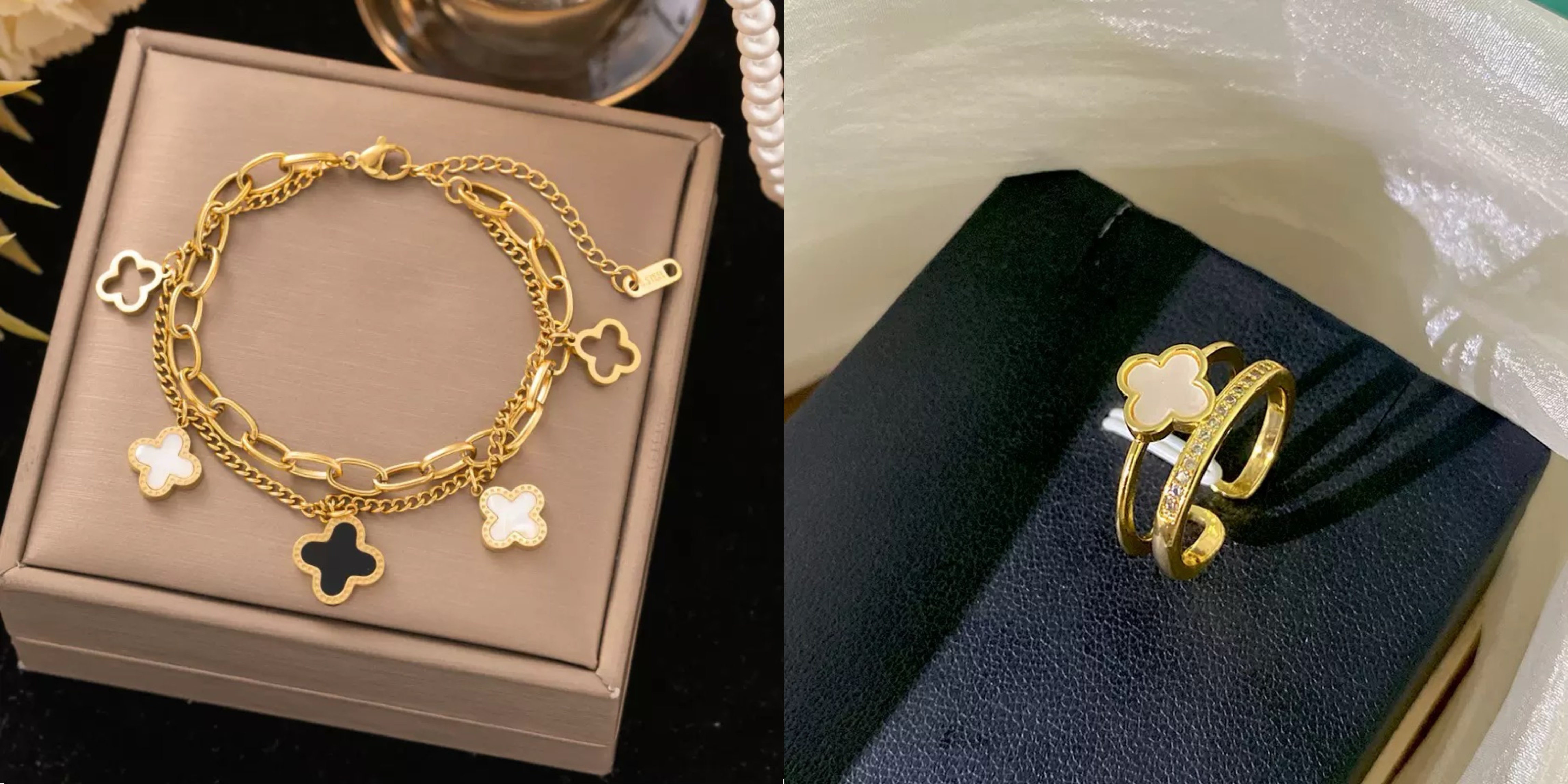 Clover Bracelet For Women Luxury Designer jewelry double-layer 4 Leaf Bracelets 18K Gold Silver Plate Agate Diamond Fashion Charm Chain Wedding Gift P