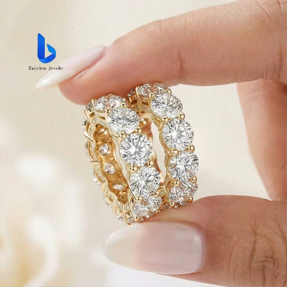 Custom 14K 18K White Gold Oval Lab Grown Diamond Ring Halo Eternity Band IGI Certified Fine Jewelry for Women