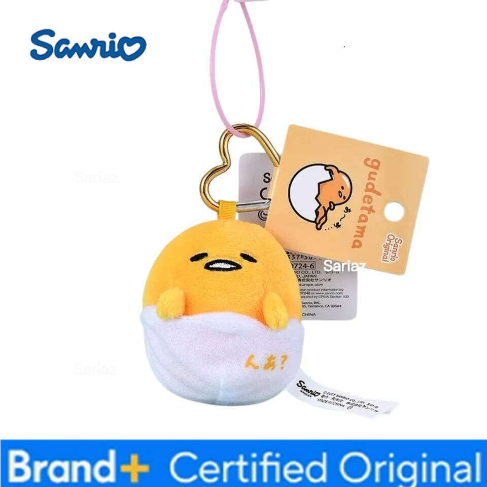 Sanrio Kawaii s Sam Gudetama Ahiru no Pekkle Plush Doll Keychain Hangyodon keyring My Melody Stuffed Backpack Pendant H260121