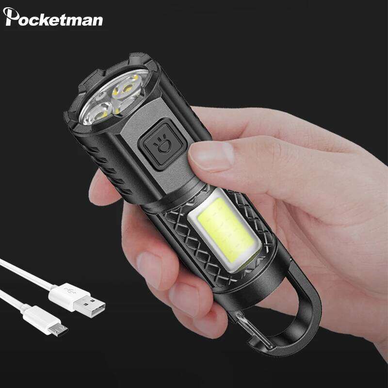 Super Bright 3*LED Flashlight 3 Lighting Modes USB Rechargeable Flashlights Portable Emergency Torch for Camping Hiking Fishing Z260121