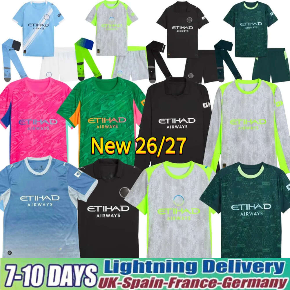 Man City 25 26 27 HAALAND Soccer Jerseys RODRIGO FODEN MARMOUSH DOKU MARMOUSH KOVACIC GVARDIOL DE BRUYNE MATHEUS N. Football Shirt Top Kids Kit Jersey Goalkeeper