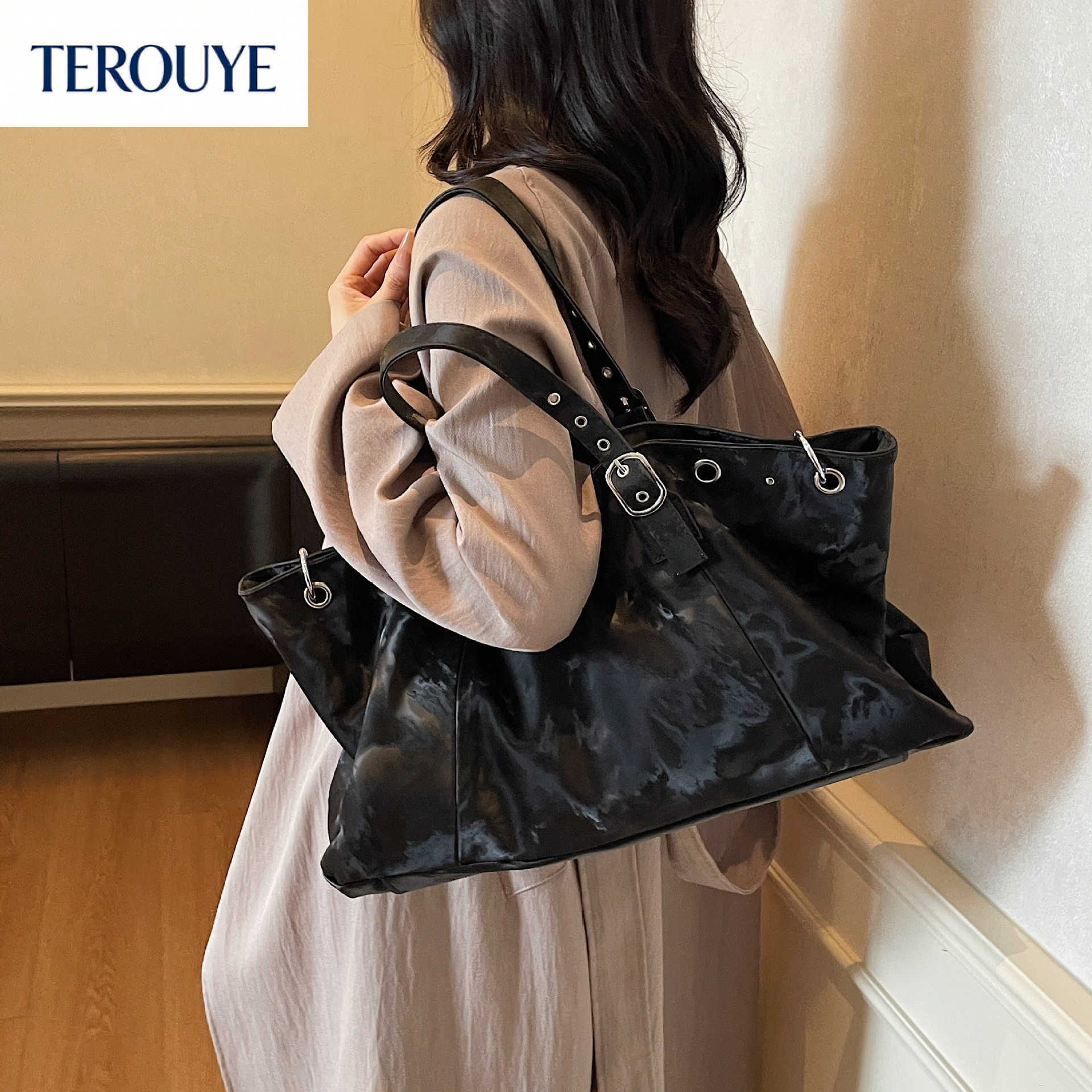TEROUYE Women s suede armpit bag autumn and winter new fashion Korean retro handbag large capacity trendy luxury style Luxury bag