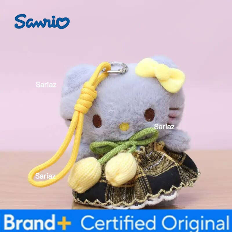 Sanrio 1Pcs Hello Kitty Plush Doll Keychain Cartoon Backpack Decoration Kawaii Toy Bag Pendant Girls Gifts H260121