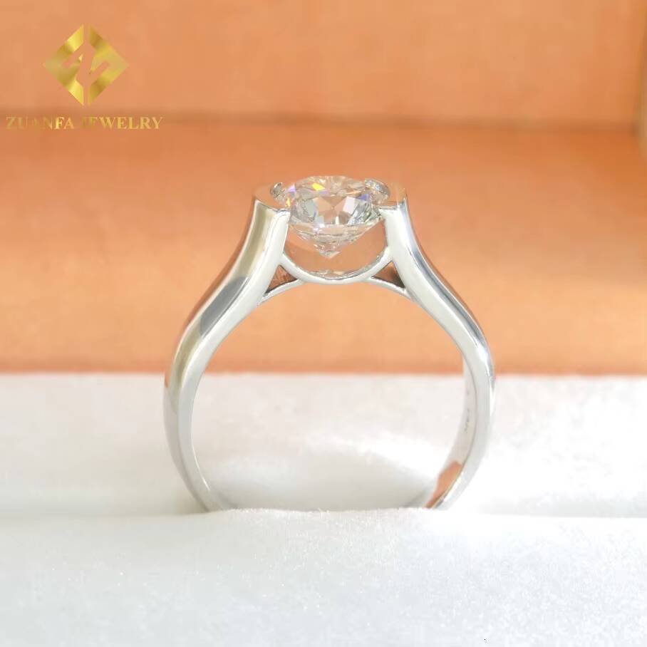 14K Solid Gold Brilliant Cut CVD Lab Grown Diamonds IGI Certificate 2carats Diamonds Engagement Rings