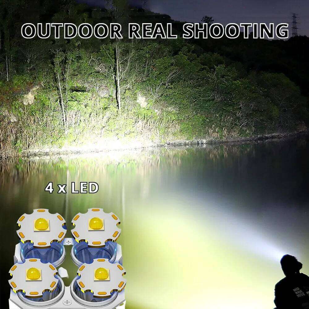 High Power LED Flashlights Camping Torch With Lamp Beads And COB Side Light Rechargeable Portable Hand Lantern 4 Lighting Mode Z260121