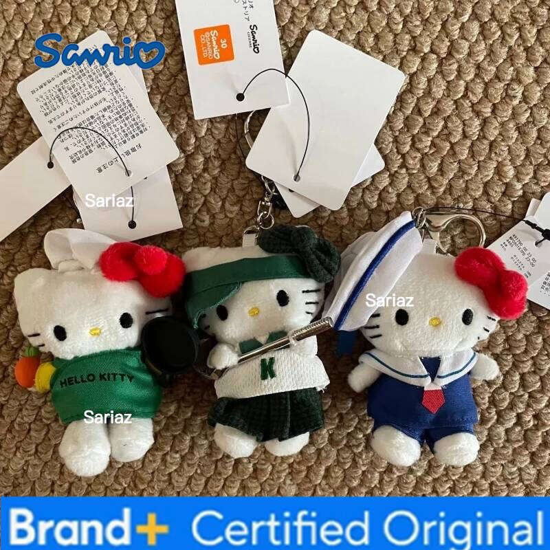 Sanrio 8CM Hello Golf Plush Keychains cute sailor Kitty cat Sweet Sleeping Kitten Stuffed Doll Bag Charm Girl Gift H260121