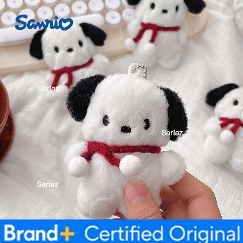Sanrio Cartoon Plush Keychain Kawaii Pochacco Anime Pendant Key Ring Cute Children Girls Jewelry Birthday Christmas Gifts H260121