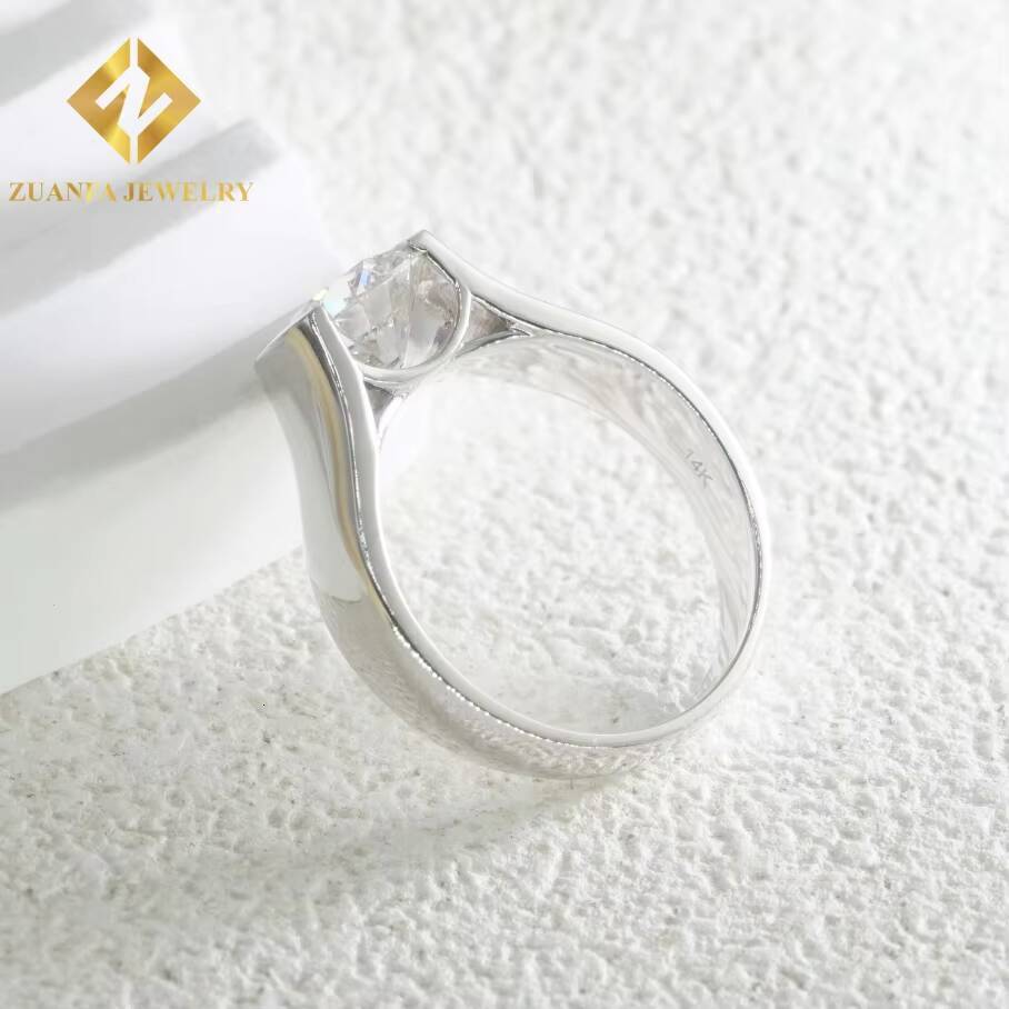 14K Solid Gold Brilliant Cut CVD Lab Grown Diamonds IGI Certificate 2carats Diamonds Engagement Rings