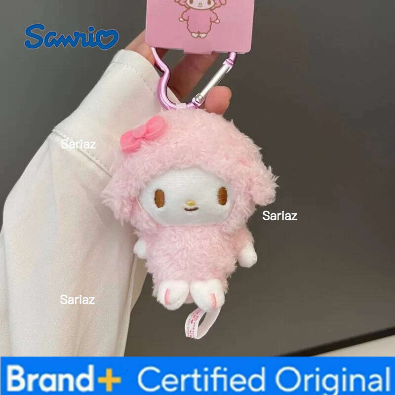 Sanrio Kawaii s Sweet Plush doll Keyring Cartoon My Melody Stuffed Toys Pendant cute pink Sheep Piano Keychains Gifts H260121