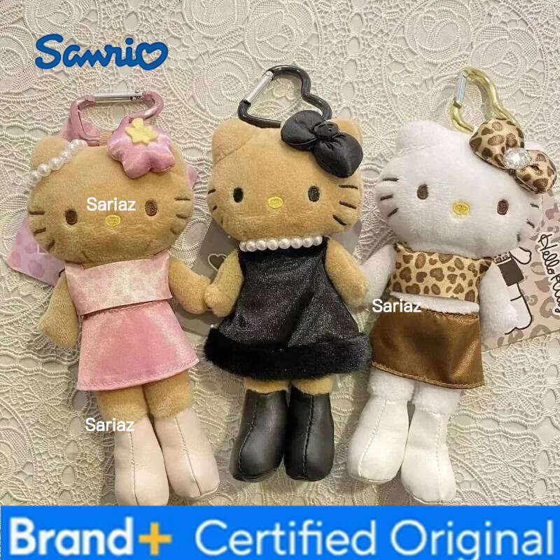 Sanrio Hello Kitty Leopard Long Leg Doll Kawaii Keychain Black Kt Cat Animation Peripheral Toy H260121