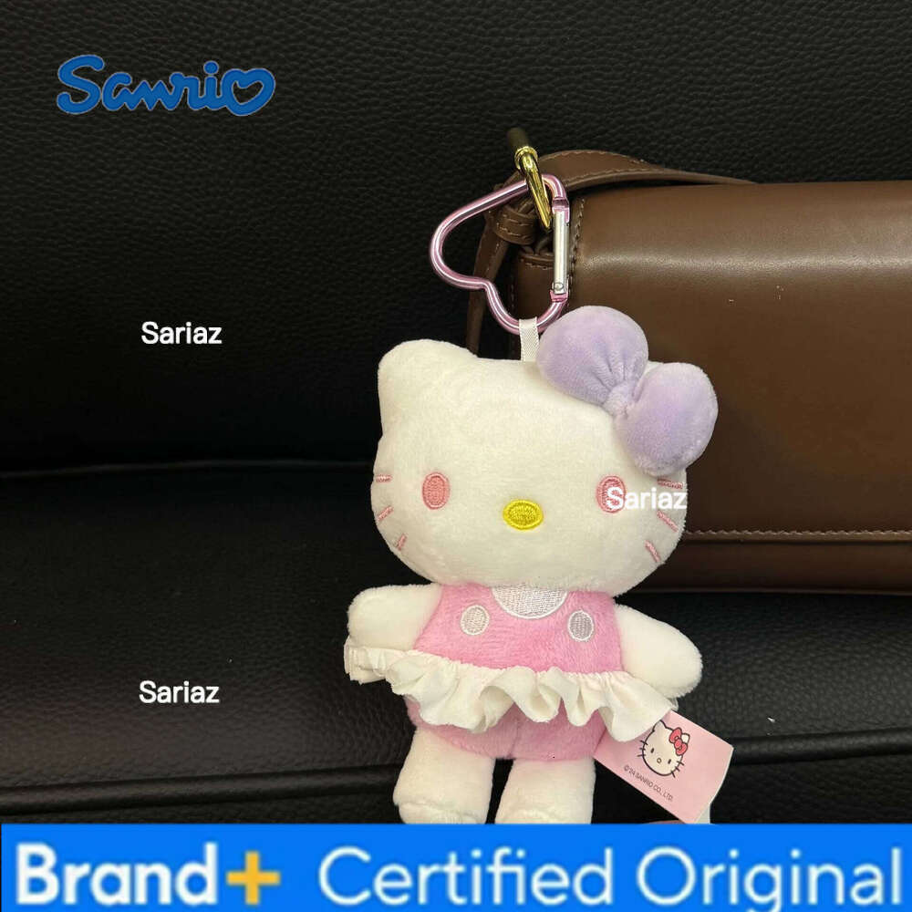 Sanrio Classic Standing Posture Hello Plush Kitty DIY Bag Pendant Cartoon Cute Car Keychain Kt Doll To Give Girls Gifts H260121