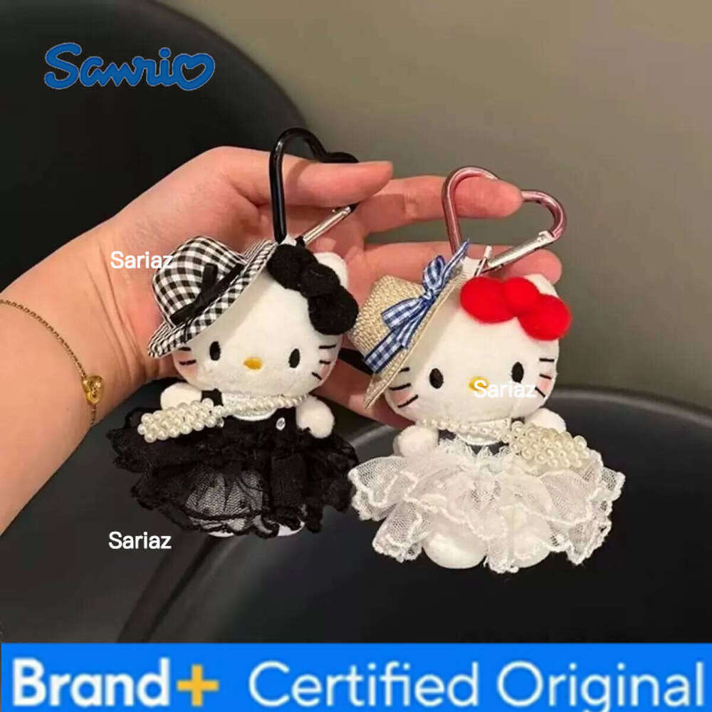 Sanrio Cute Hellokitty Keychain Anime Cartoon Kitty Cat Plush Hanging Key Chain Backpack Accessories Pendant Girl Gifts H260121