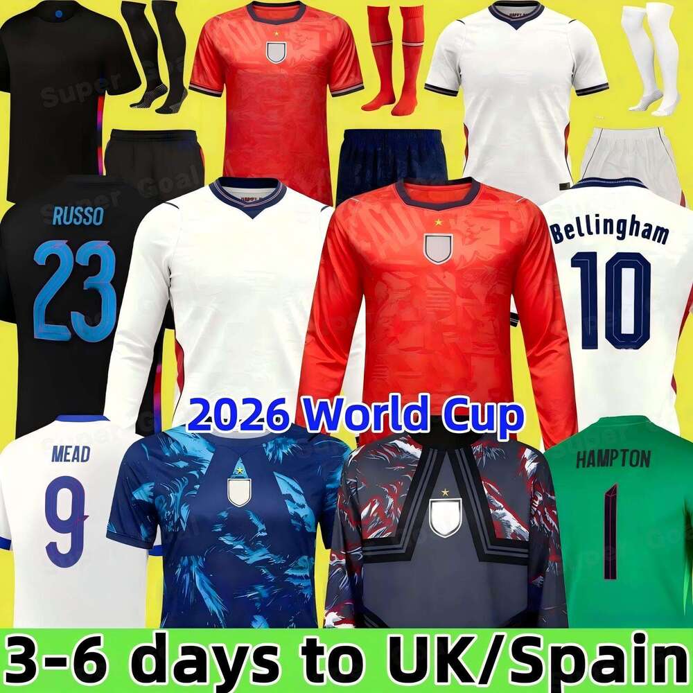 england 26 27 SAKA BELLINGHAM World Cup 2026 New england football shirt 26 27 Soccer Jerseys KANE RICE FODEN National Team Kids Kit Player26 27 Version Long Sleeves