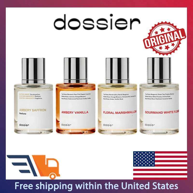 Dossier Ambery Saffron Marshmallow 50ml Original Arab Perfumes Lasting Floral Oriental Perfume Pheromone Cologne Makeup XJ260121