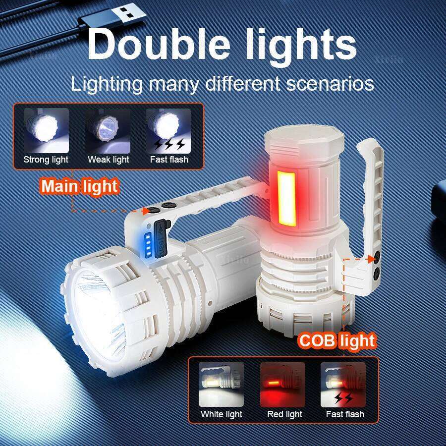 2025 NEW 5000000LM Most Powerful Flashlights Rechargeable LED Torch Outdoor Emergency Camping Hiking Portable Lantern With COB Z260121
