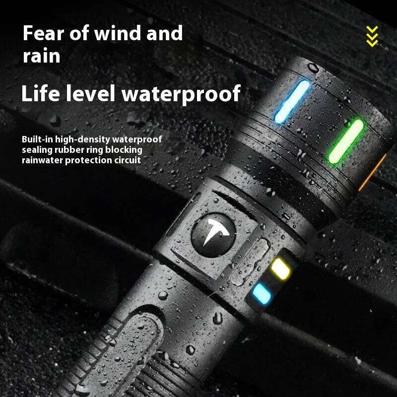 Powerful LED Flashlight Portable Zoomable Tactical Torch Waterproof Outdoor Hiking Emergency Fishing Camping Laser Flashlights Z260121