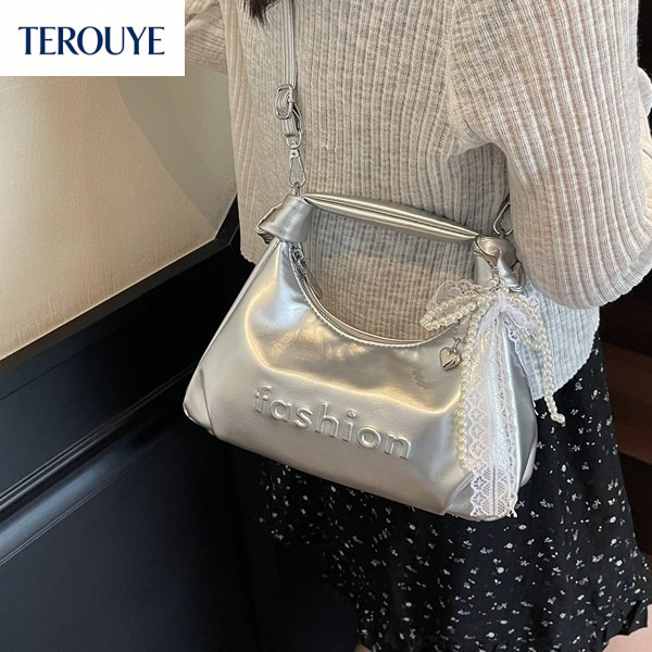 TEROUYE Korean fashion style oil wax design women s handbag autumn and winter new item niche design elegant shoulder bag retro luxury Luxury bag