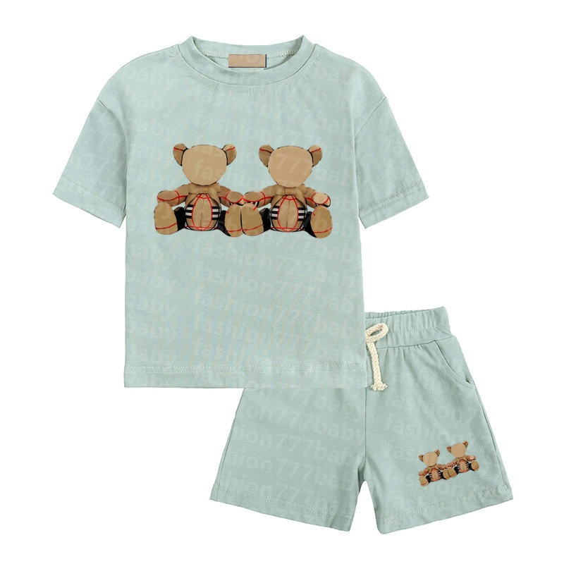 in stock 2-13Years Designer Kids T-Shirt Pants Set Luxury Logo Children 2 Piece Cotton Clothing baby Boys girl Fashion Apparel GJX01829