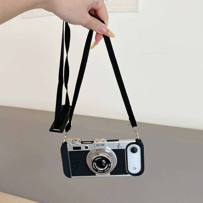 Emily in Paris Vintage Camera Design Case for IPhone Air 17 16 15 14 13 12 Pro Max Plus 17Pro 16Pro i17 Phone Cover with Lanyard Z260121
